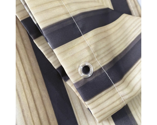 Rideau de douche à rayures avec oeillet