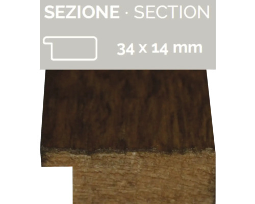 Baguette profilée, section 34 x 14 millimètres