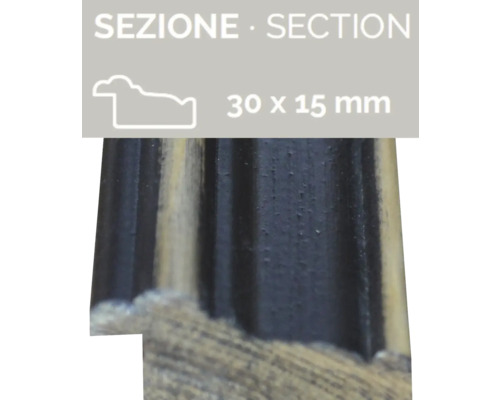 Baguette profilée de dimensions 30 x 15 millimètres