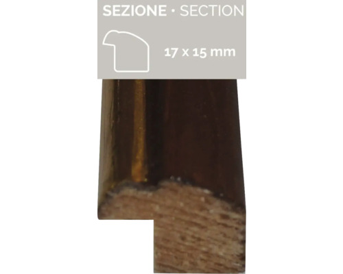 Baguette profilée, section 17 x 15 millimètres