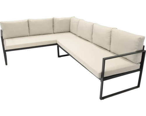 Ecksofa mit Polsterauflagen für den Aussenbereich
