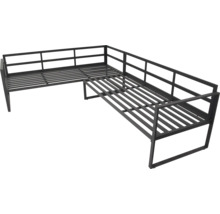 Eckige Metallgartenbank mit Lattenrost