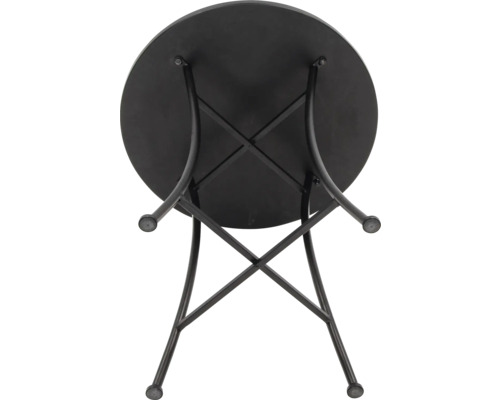 Gartentisch mit runder Tischplatte und Metallgestell