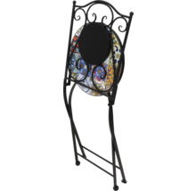 Zusammengeklappter Beistelltisch aus Metall mit Mosaikplatte