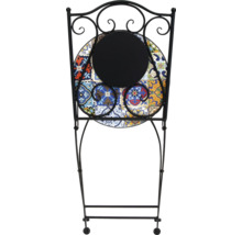 Dekorative Serviertisch mit Fliesenmuster und Metallgestell