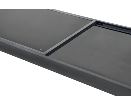 Couvercle pour table de plantation avec plaque coulissante en verre