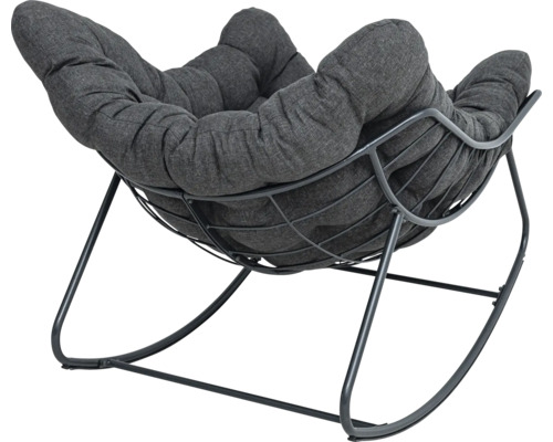 Schaukelstuhl mit Metallgestell und gepolsterter Sitzfläche