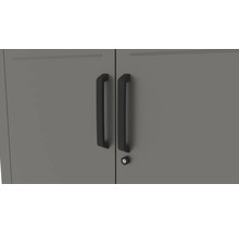 Vue détaillée d'une armoire métallique verrouillable avec poignées