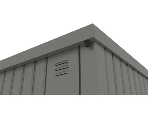 Vue détaillée d'une cabane de jardin avec ventilation