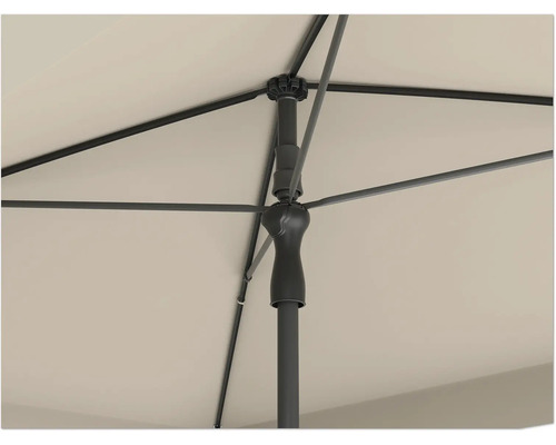 Vue détaillée d'un parasol avec armature