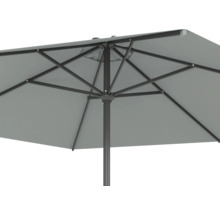 Vue du dessous d'un parasol avec armature
