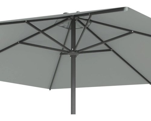 Vue du dessous d'un parasol avec armature