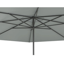 Vue de dessous d'un parasol avec cadre en métal