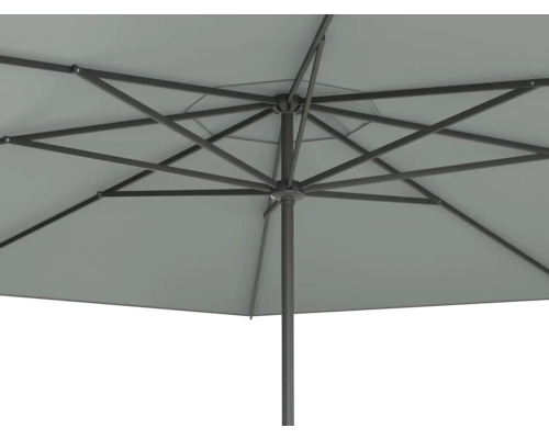 Vue de dessous d'un parasol avec cadre en métal