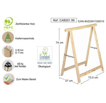 Tréteau en bois de pin massif avec une capacité de charge de 400 kilogrammes