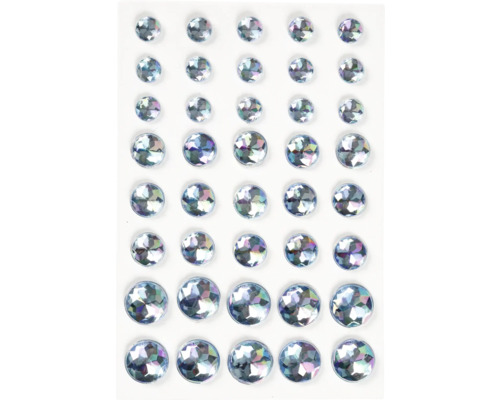 Blatt mit runden, selbstklebenden Ziersteinen