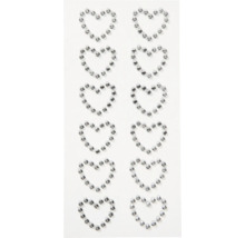 Herzförmige Strasssteine zum Aufkleben