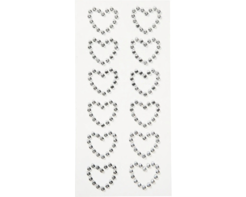 Herzförmige Strasssteine zum Aufkleben