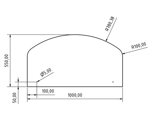 Technische Zeichnung mit Maßangaben
