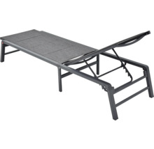 Chaise longue de jardin réglable avec revêtement textile