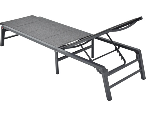 Chaise longue de jardin réglable avec revêtement textile