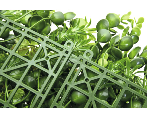 Kunstrasenpaneel mit Blättern und Kunststoffgitter