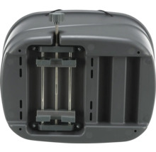 Grauer Kompostbeschleuniger, Ansicht von unten mit Schraubvorrichtung