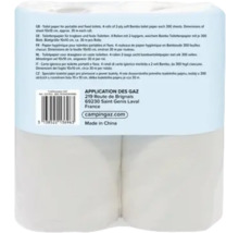 Quatre rouleaux de papier toilette double épaisseur pour toilettes portables et fixes