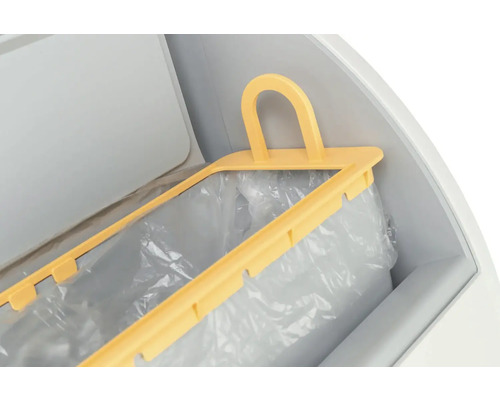 Kunststoff-Müllbeutelhalterung mit Müllbeutel im Behälter