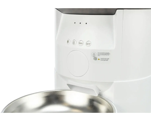 Automatischer Futterautomat für Haustiere mit Futternapf aus Edelstahl