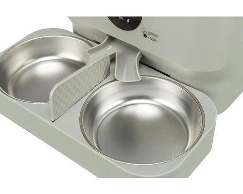 Automatischer Futterautomat für Haustiere mit zwei Edelstahlschüsseln