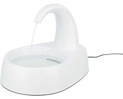 Weißer Trinkbrunnen für Haustiere mit fließendem Wasser