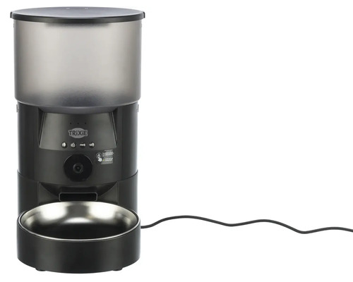 Katze Hund Futter Automat TRIXIE 18 x 18 cm schwarz Automatischer Futterautomat für Haustiere mit Edelstahlnapf
