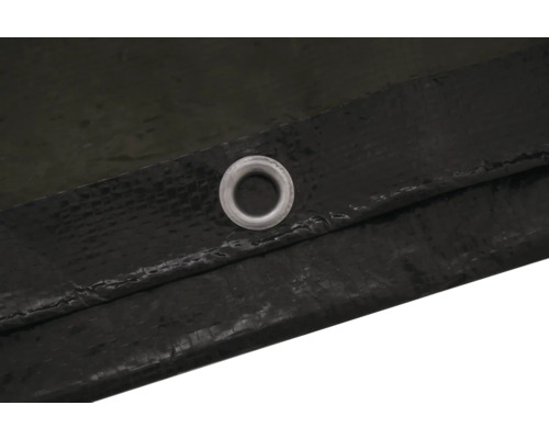 Detailaufnahme einer Plane mit Öse zur Befestigung