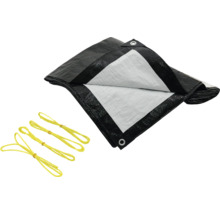 Bâche de protection avec œillets et cordes de fixation jaunes