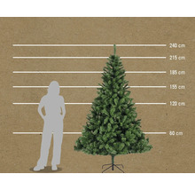 Arbre de Noël artificiel avec indication de la taille par rapport à une personne