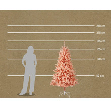 Illustration d'un sapin artificiel avec indications de taille