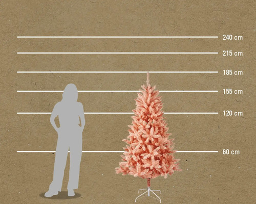 Illustration d'un sapin artificiel avec indications de taille