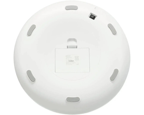 Unterseite eines automatischen Futterautomaten für Haustiere mit Schalter und Batteriefach