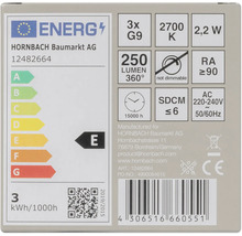 Étiquette énergétique avec des informations sur l'efficacité énergétique, le flux lumineux, la température de couleur, la consommation d'énergie et la durée de vie.