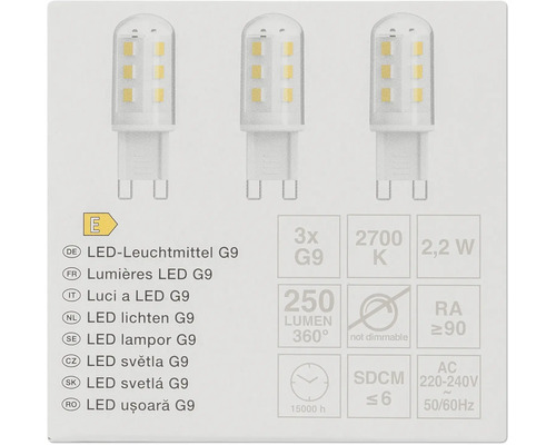 Trois ampoules LED G9