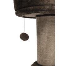 Vue détaillée d'un arbre à chat avec tronc en sisal et balle de jeu