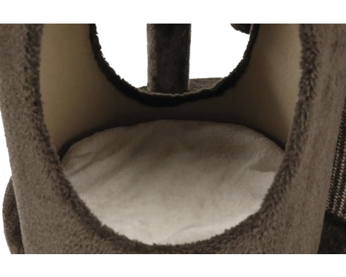 Gros plan d'un espace de couchage d'arbre à chat avec rembourrage souple