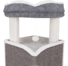 Katzenkratzbaum mit Liegeflächen und Spielzeug