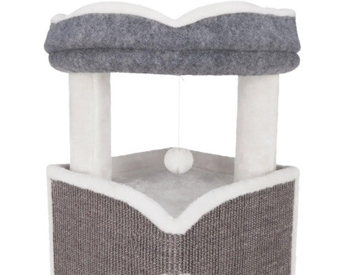 Katzenkratzbaum mit Liegeflächen und Spielzeug