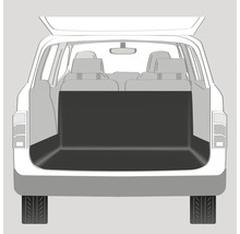Illustration eines Autos mit Kofferraumschutzmatte
