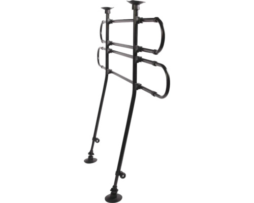 Porte-serviettes sur pied avec trois barres et pieds ronds