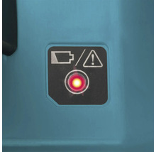 Akkuladeanzeige mit Warnhinweis