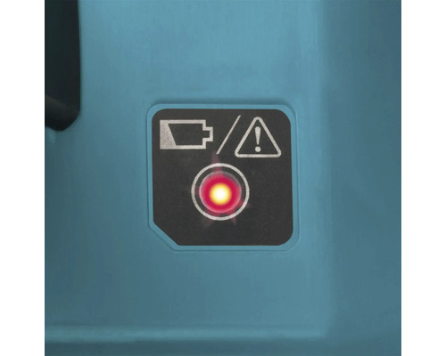 Akkuladeanzeige mit Warnhinweis