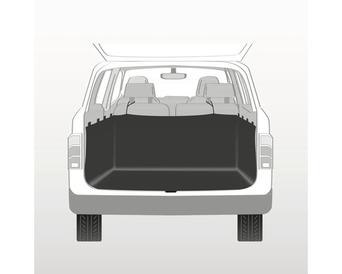 Illustration des Kofferraums eines Autos mit montiertem Kofferraumschutz